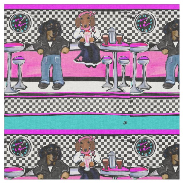 Tissu Doxie Rock and Roll (Fermer)