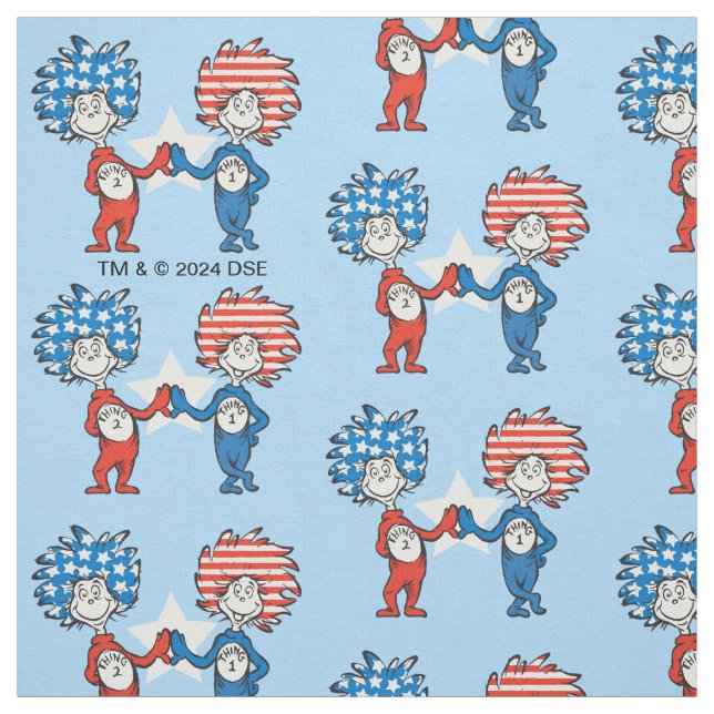 Tissu Dr. Seuss | Chose Un Chose Deux Graphique Patrioti (Échantillon)