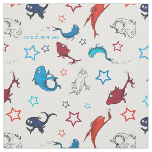 Tissu Dr. Seuss   Un Poisson Deux Poissons Motif Étoile