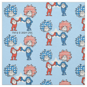 Tissu Dr Seuss   Une chose Deux graphiques patriotiques
