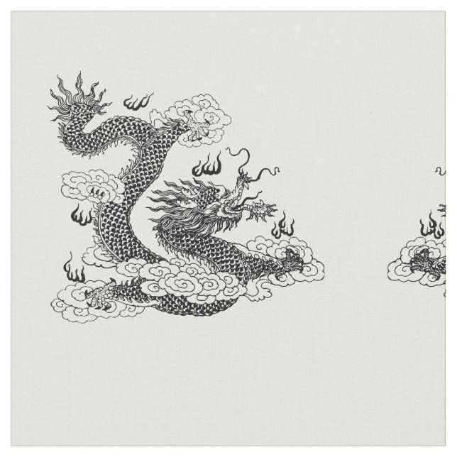Tissu Dragon asiatique (Fermer)