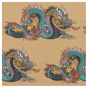 Tissu Dragon asiatique