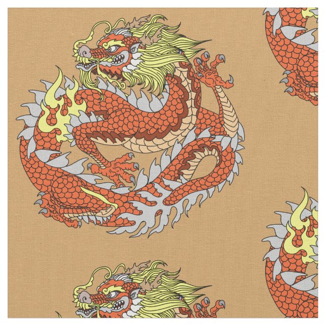 Tissu Dragon chinois (Fermer)