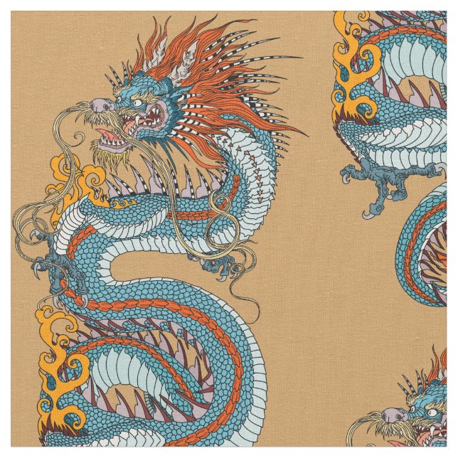 Tissu Dragon chinois traditionnel (Fermer)