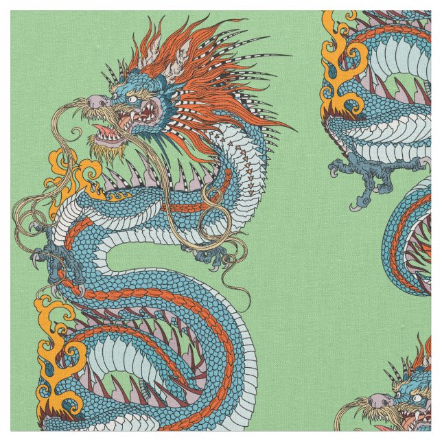 Tissu Dragon chinois traditionnel (Fermer)
