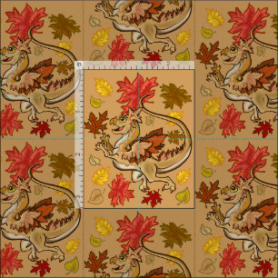Tissu Dragon de plaisir dans les feuilles
