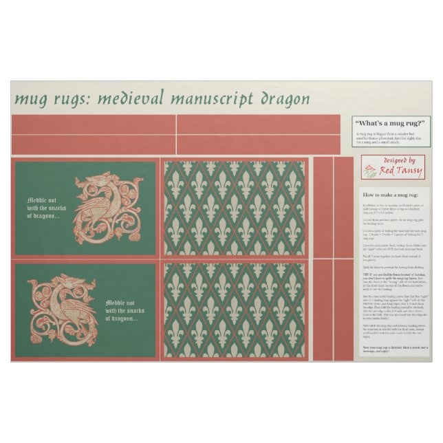 Tissu Dragon do-it-yourself Tapis (Fat Quarter)