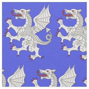 Tissu Dragon Rampant Argent