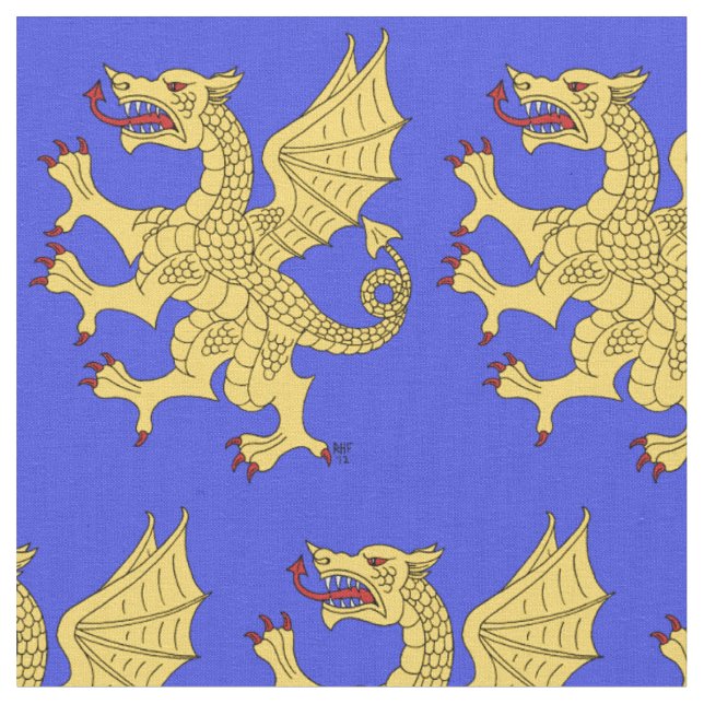 Tissu Dragon Rampant Ou (Fermer)