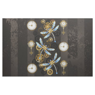 Tissu Dragonflies de Steampunk sur arrière - plan rayé b
