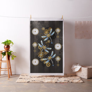 Tissu Dragonflies de Steampunk sur arrière - plan rayé b