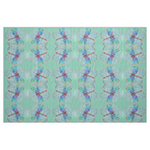 Tissu Dragonflies et Floral (bleu)