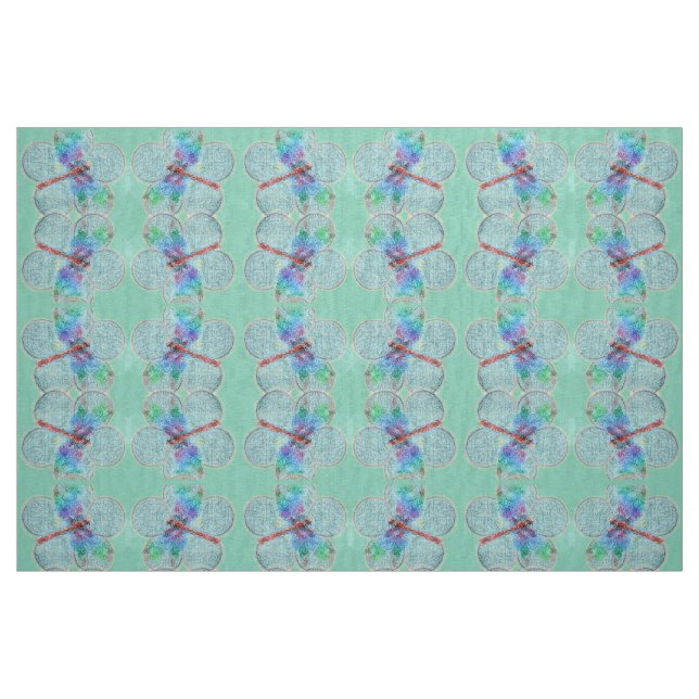 Tissu Dragonflies et Floral (bleu) (Fat Quarter)