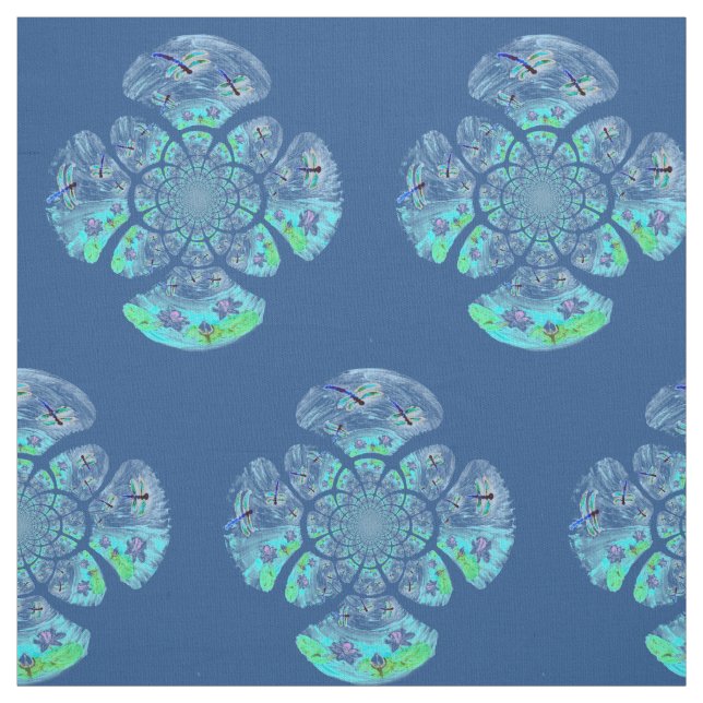 Tissu Dragonfly Nénuphar à motifs (Échantillon)