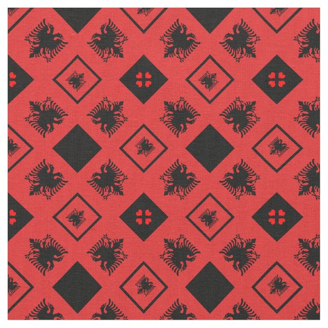 Tissu Drapeau albanais et mode textile branché albanais  (Fermer)