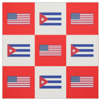 Tissu Drapeau américain, Cuba Drapeau blanc et rouge BG