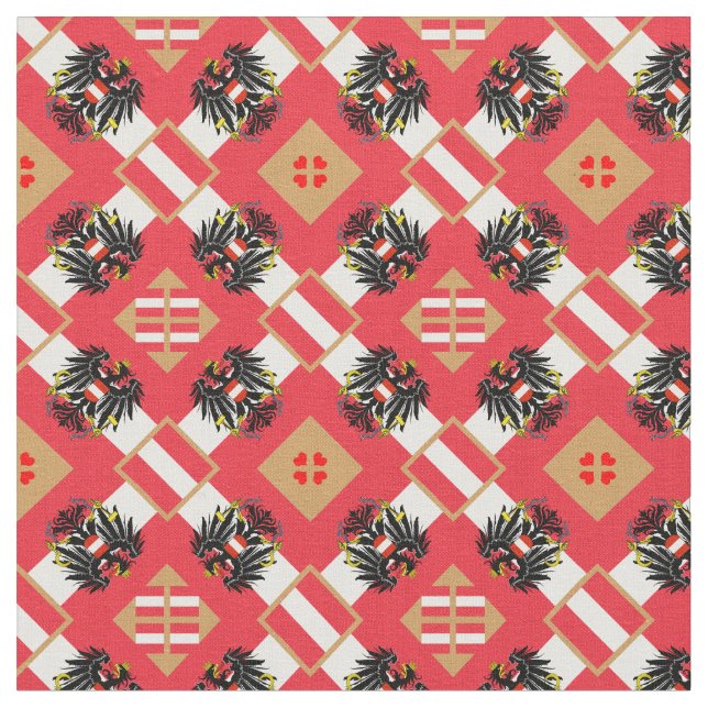 Tissu Drapeau autrichien & Aigle autrichien, Mode textil (Fermer)