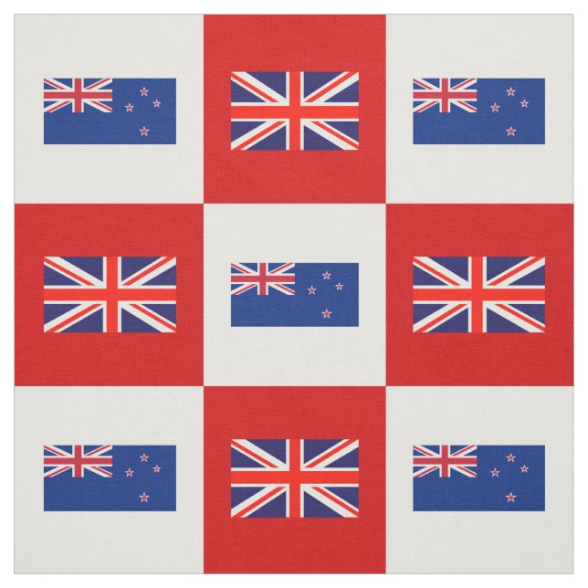 Tissu Drapeau britannique, drapeau néo-zélandais en roug (Échantillon)