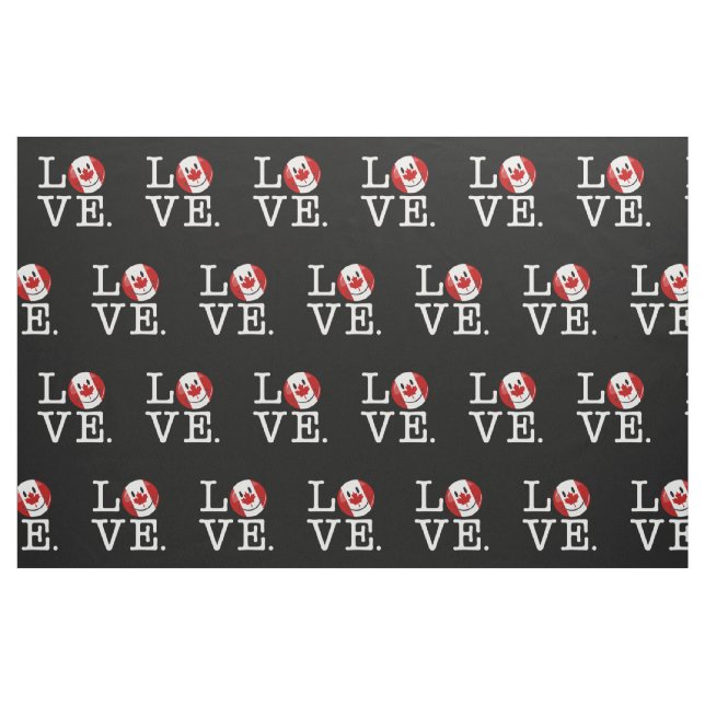 Tissu Drapeau canadien de sourire de l'amour | (Fat Quarter)