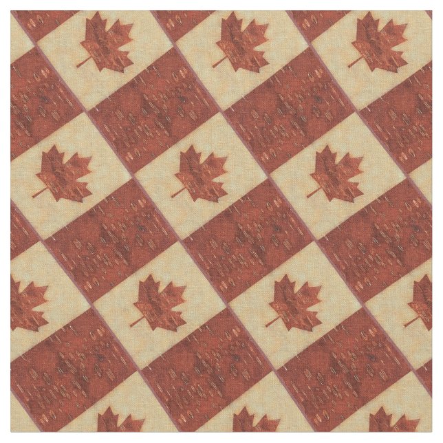 Tissu Drapeau Canadien Sur L'Écorce De Birch Intérieur (Fermer)