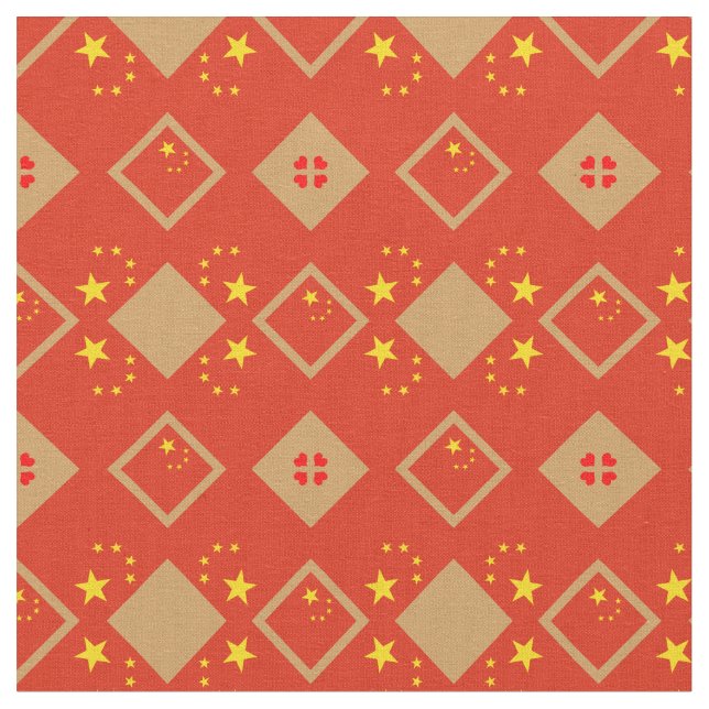 Tissu Drapeau chinois et mode de tissus branchés en Chin (Fermer)