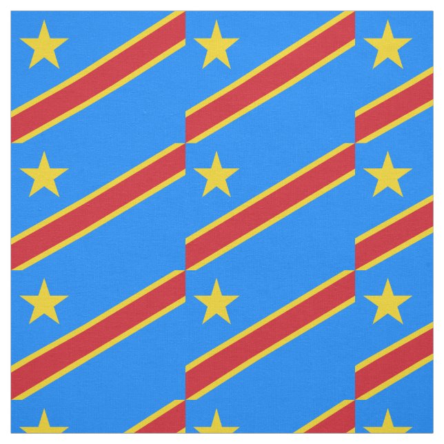 Tissu Drapeau Congo Kinshasa (Échantillon)