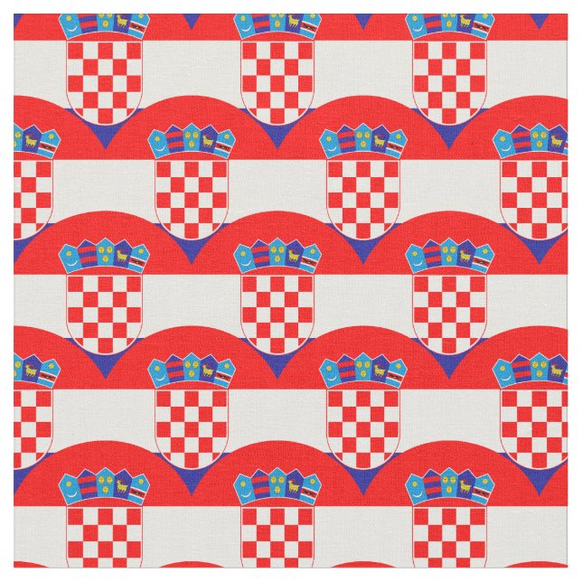 Tissu Drapeau croate & Croate Trendy Fabric / mode (Fermer)