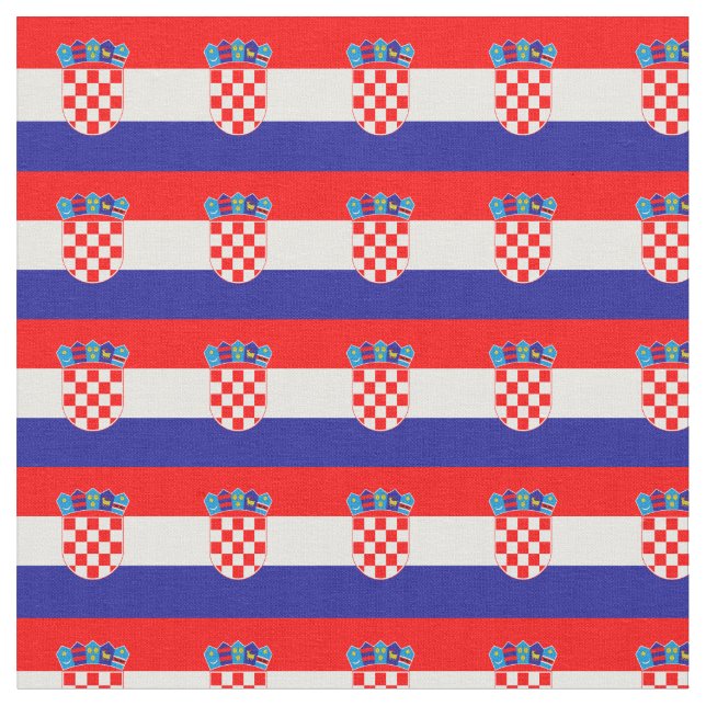 Tissu Drapeau croate & Croate Trendy Fabric / mode (Fermer)