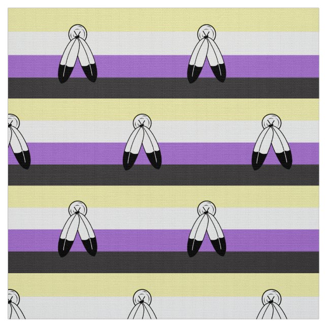 Tissu Drapeau de fierté non binaire à double esprit (Échantillon)