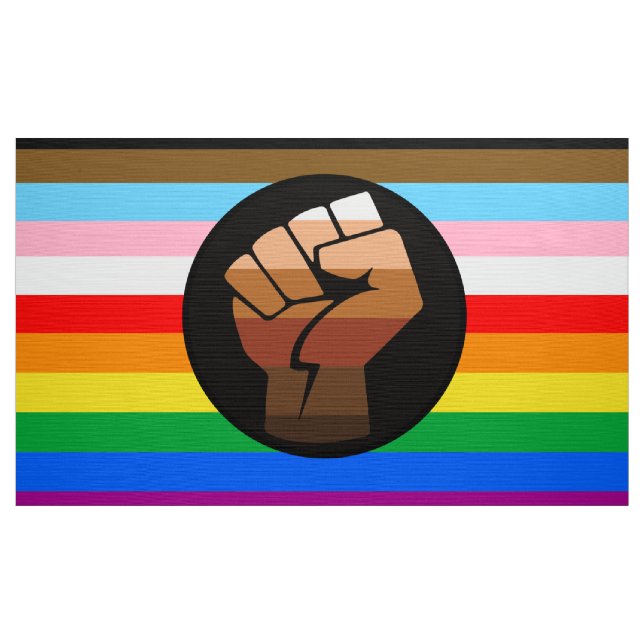 Tissu Drapeau de fierté POC de progrès LGBTQ+ (Yard)