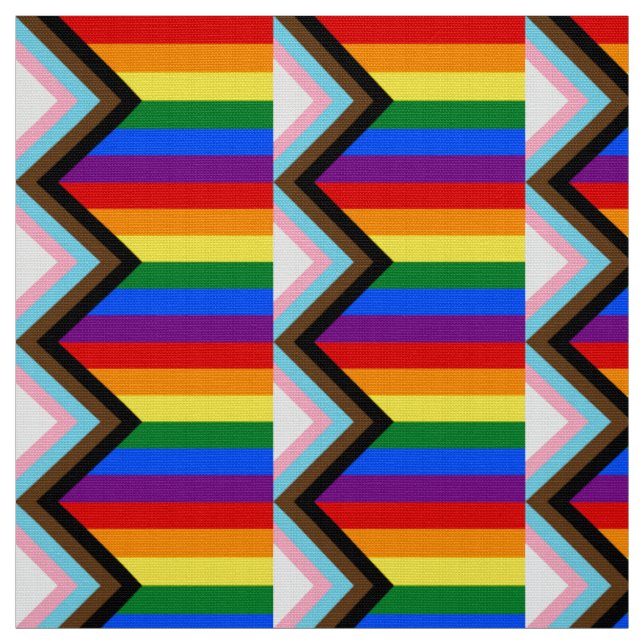 Tissu Drapeau de fierté Progress LGBTQ+ (Échantillon)