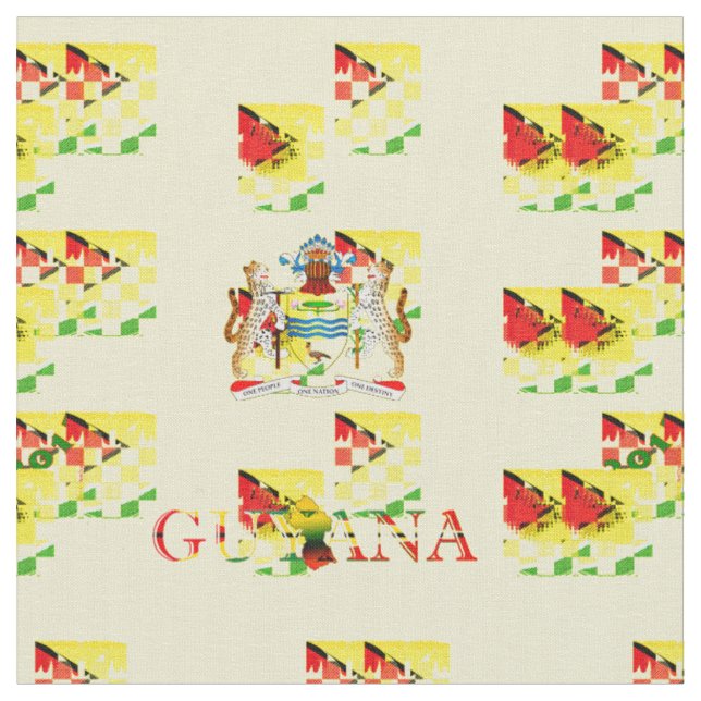 Tissu Drapeau de la Guyane de yard et manteau des bras (Fermer)