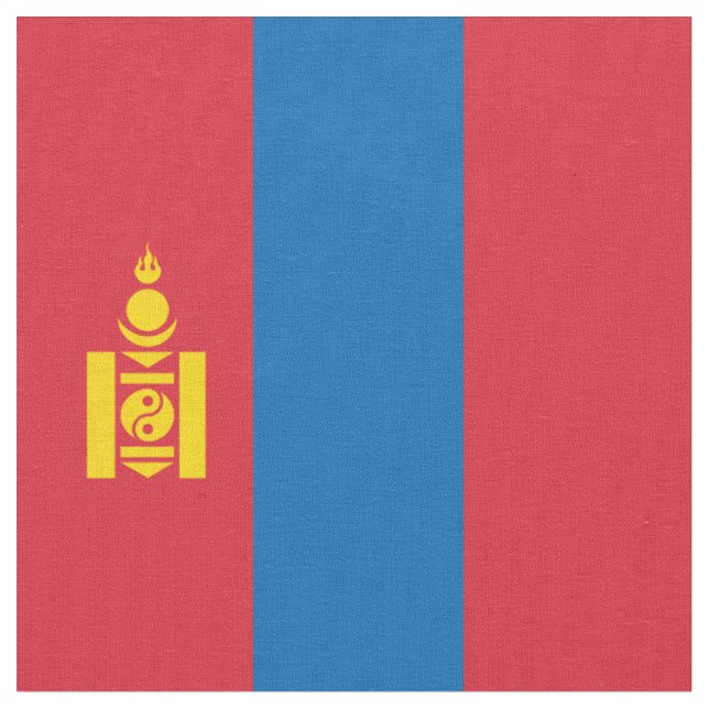 Tissu Drapeau de la Mongolie (Fermer)