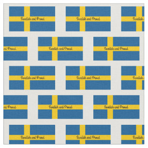Tissu Drapeau de la Suède - Modifier le texte