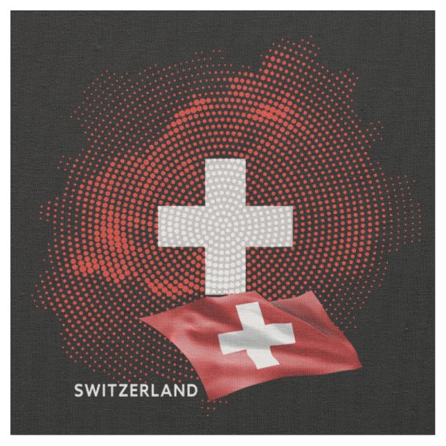 Tissu Drapeau de la Suisse (Fermer)