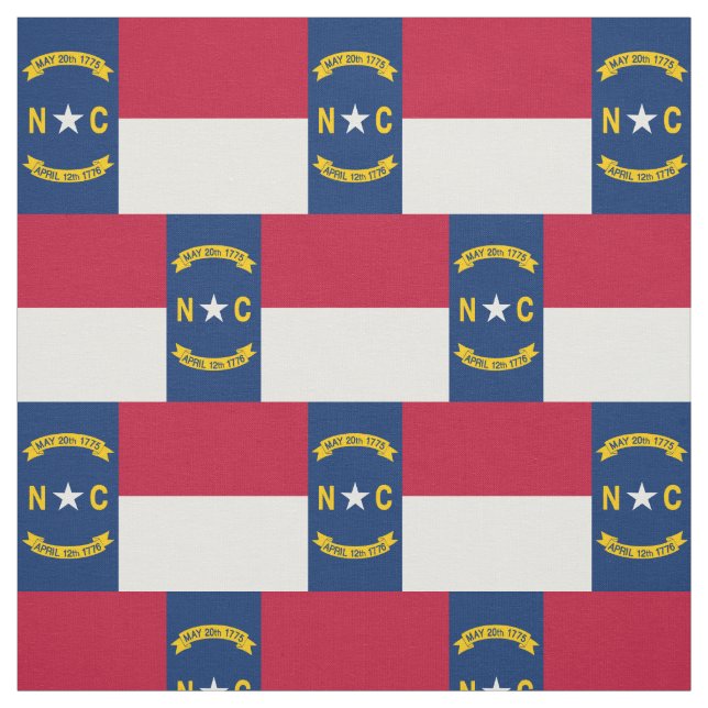 Tissu Drapeau de l'État de Caroline du Nord (Échantillon)