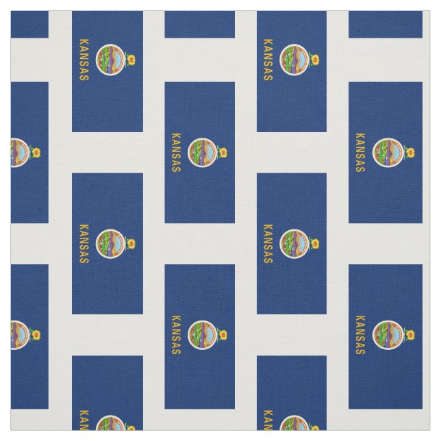 Tissu Drapeau de l'État du Kansas (Échantillon)