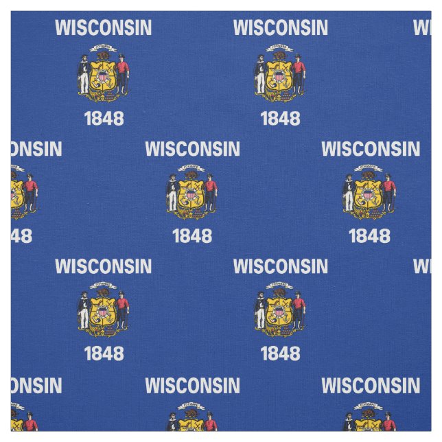 Tissu Drapeau de l'État du Wisconsin (Échantillon)