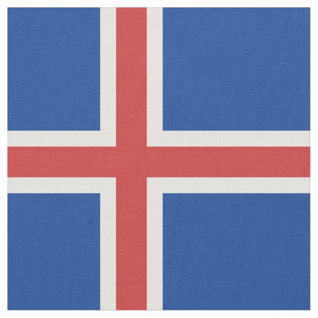 Tissu Drapeau de l'Islande (Fermer)