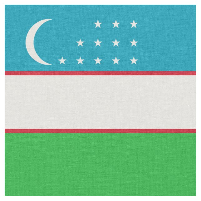 Tissu Drapeau de l'Ouzbékistan (Fermer)