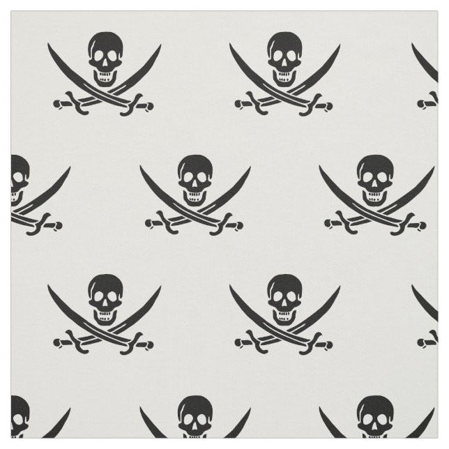 Tissu Drapeau de pirate Crâne croisé épées (Échantillon)
