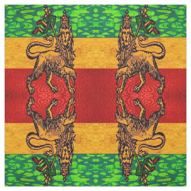 Tissu Drapeau de Rasta Lion de Judah (Échantillon)