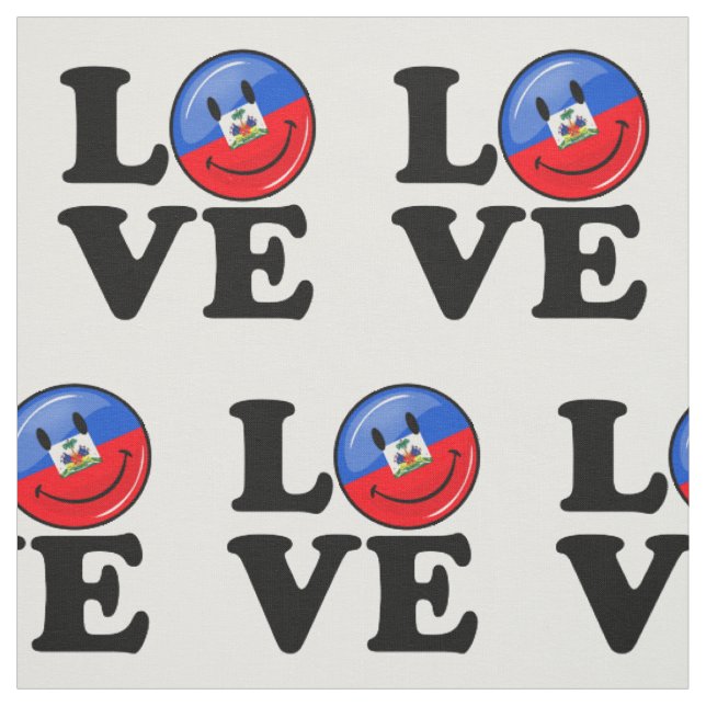 Tissu Drapeau de sourire du Haïti d'amour (Échantillon)