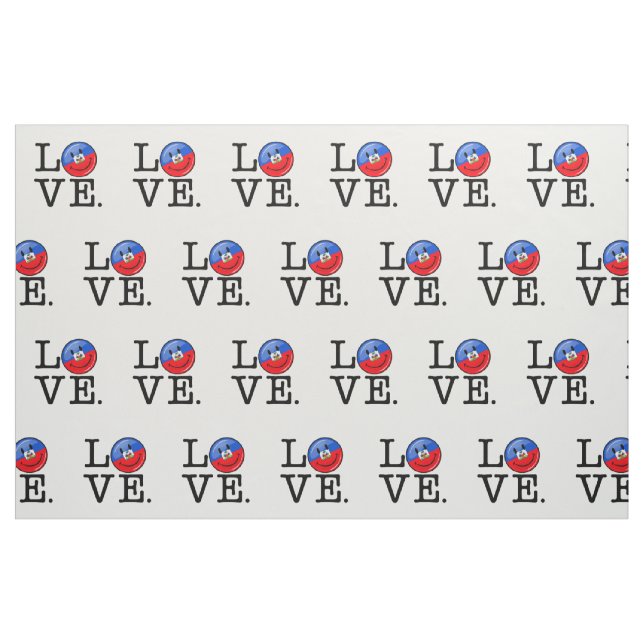 Tissu Drapeau de sourire du Haïti d'amour (Fat Quarter)