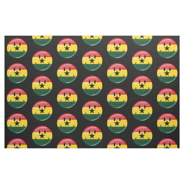 Tissu Drapeau de sourire rond brillant de Ghanian (Fat Quarter)