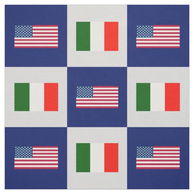 Tissu Drapeau des États-Unis, Italie Drapeau sur bleu et (Échantillon)
