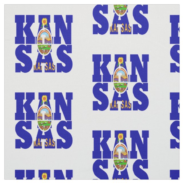 Tissu Drapeau d'état américain du Kansas (Échantillon)