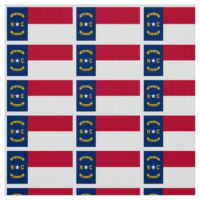 Tissu Drapeau d'état de la Caroline du Nord (Échantillon)