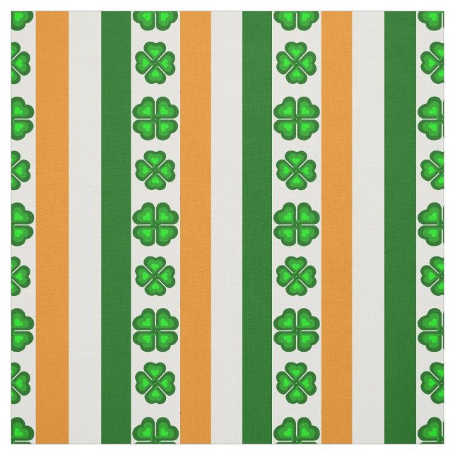 Tissu Drapeau d'Irlande/orange, blanc et vert, shamrock (Échantillon)