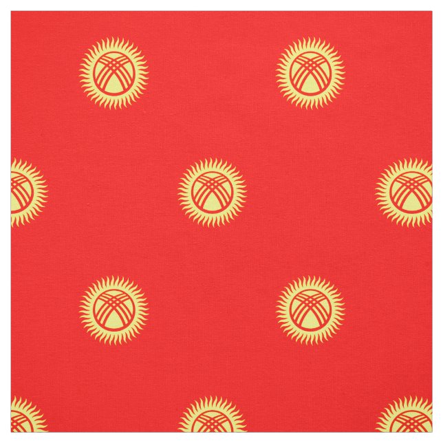 Tissu Drapeau du Kirghizistan (Échantillon)